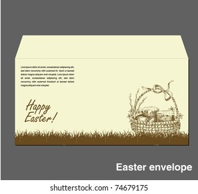 easter envelope with hand drawn illustration