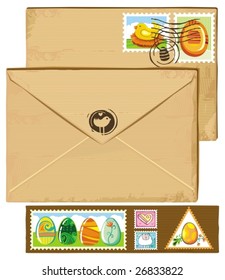 Easter envelope and stamps. To see similar, please VISIT MY GALLERY.

