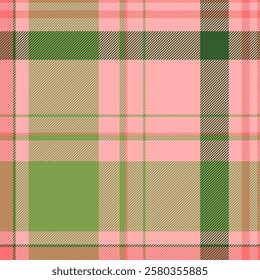 Easter fabric check vector, satin plaid tartan texture. Amazing pattern seamless background textile in red and green colors palette.