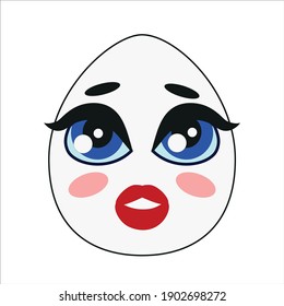 Easter face, emotion, eyes, avatar, fear, surprise, confusion, sticker, 