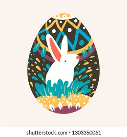 Easter festival painted egg vector