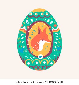 Easter festival painted egg vector