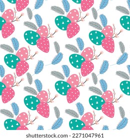 Easter festive pattern with eggs. Easter seamless background