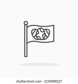 Easter Flag line icon. Editable stroke and pixel perfect. Can be used for digital product, presentation, print design and more.