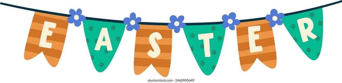 Easter Flags Hanging Vector Illustration
