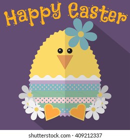 Easter flat chicken with flowers