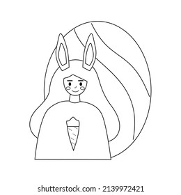 Easter Flat Coloring Page Suitable for Childreen Book