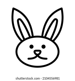 Easter flat line icon. Outline sign for mobile concept and web design, store.