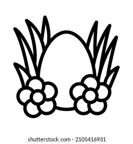 Easter flat line icon. Outline sign for mobile concept and web design, store.