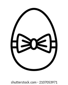 Easter flat line icon. Outline sign for mobile concept and web design, store.