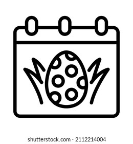 Easter flat line icon. Outline sign for mobile concept and web design, store.