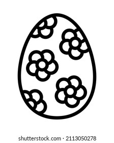 Easter flat line icon. Outline sign for mobile concept and web design, store.