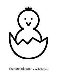Easter flat line icon. Outline sign for mobile concept and web design, store.