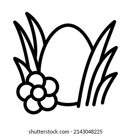 Easter flat line icon. Outline sign for mobile concept and web design, store.