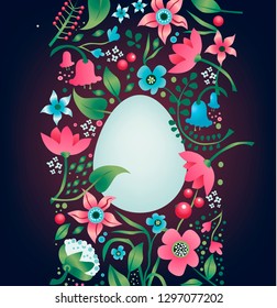 Easter floral background. Vector illustration