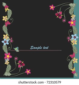 easter floral border vector illustration