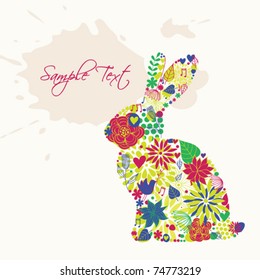 easter floral bunny
