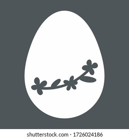 Easter floral egg icon symbol quality vector illustration cut