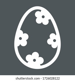 Easter floral egg icon symbol quality vector illustration cut