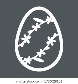 Easter floral egg icon symbol quality vector illustration cut