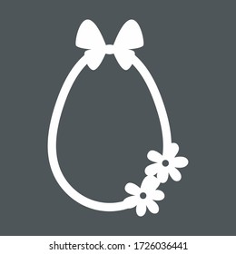 Easter floral egg icon symbol quality vector illustration cut