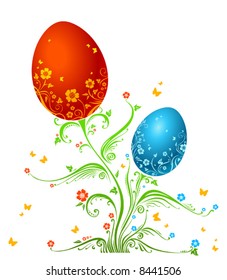 Easter floral ornament, vector illustration