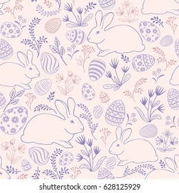 Easter floral texture. Egg seamless pattern. Spring holiday background for printing on fabric, paper for scrapbooking, gift wrap and wallpapers.
