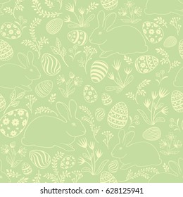 Easter floral texture. Egg seamless pattern. Spring holiday background for printing on fabric, paper for scrapbooking, gift wrap and wallpapers.
