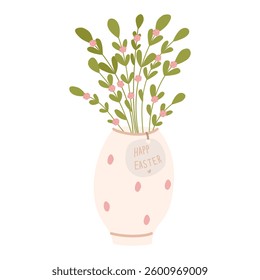Easter flower arrangement in a vase