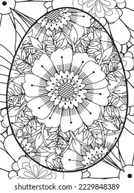 Easter Flower Coloring Pages For Adults.