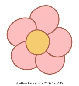easter flowers decoration plants colored icon element vector illustration