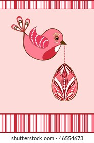 Easter flying birdie. Vector illustration.