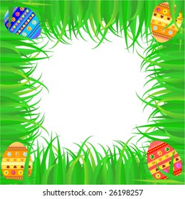 Easter frame with colorful egg