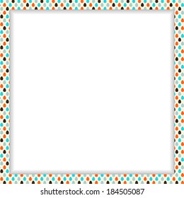 Easter frame with colorful eggs pattern and free space in the center