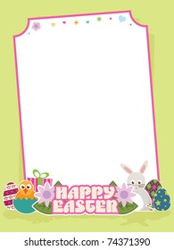 easter frame with decorations ready for text