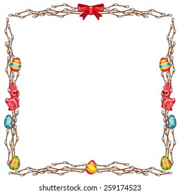 Easter frame with Easter eggs
