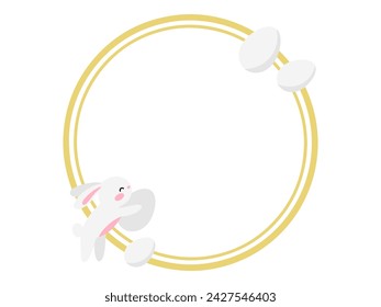 Osterrahmen Eier und Hase Hintergrund