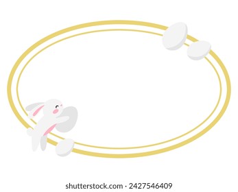 Easter Frame Eggs and Bunny Background