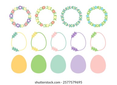 Easter frame illustration material set (no text)