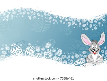 Easter frame with rabbit, element for design, vector illustration