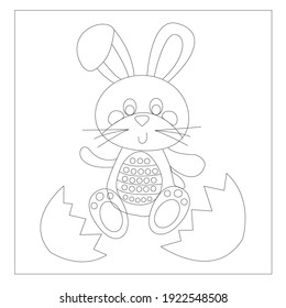 Easter Fun Coloring image vector