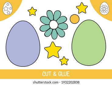 Easter game "cut and glue". Printable page for kids activity