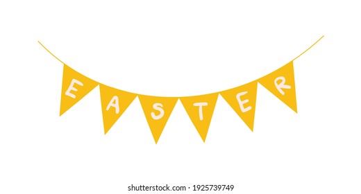 Easter garland. Happy Easter. Lettering. Stickers, holiday decor, invitations, banner, textile. Vector stock illustration.