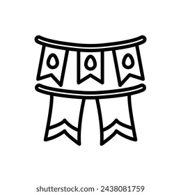 Easter Garland Icon Outline Vector Illustration