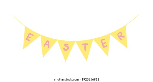 Easter garland with lettering. Vector Easter garland illustration. Cute holiday decor.