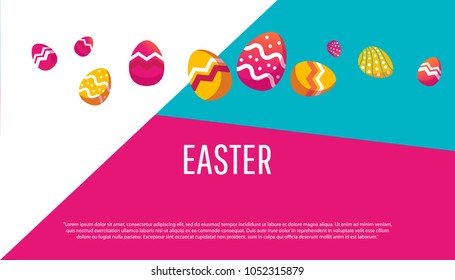 Easter geometric background with colorful egg.