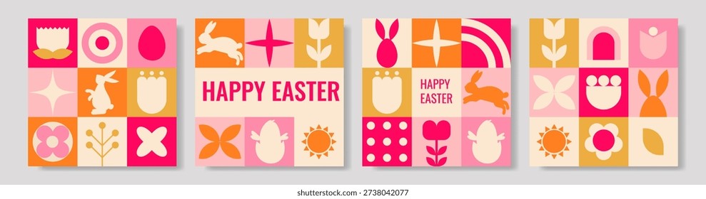 Collage geométrico Pascua con