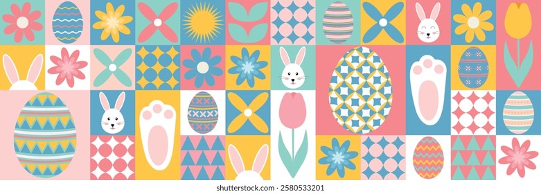 Easter geometric pattern for background, label, cover, packaging.