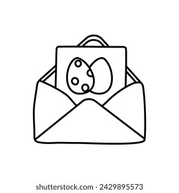 Easter gift card with eggs in letter