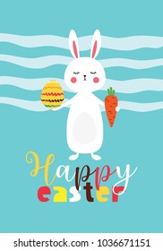 Easter gift card in flat design. Vector illustration